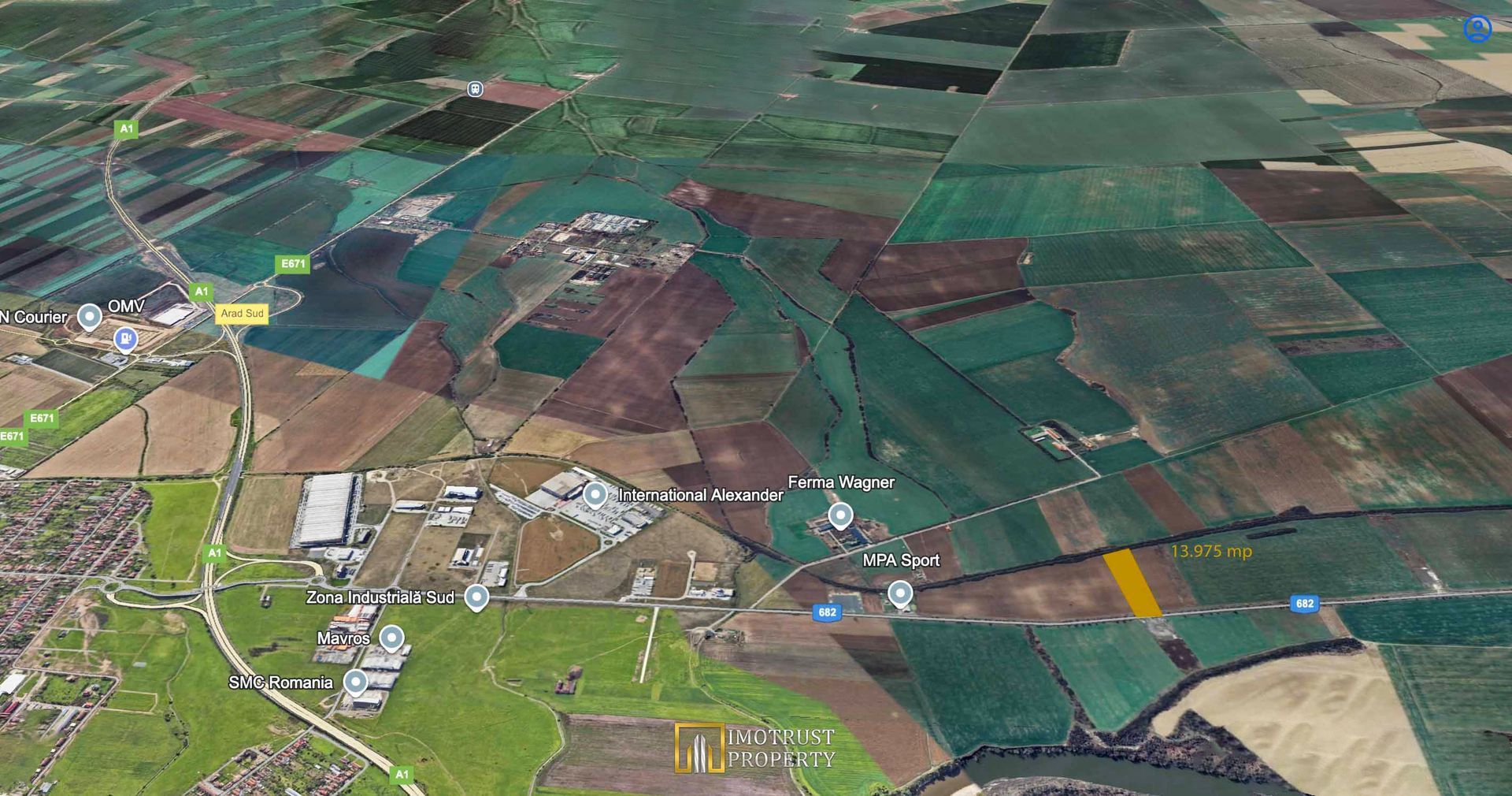 Teren industrial 13.975 mp – Zona Industrială Sud Arad, acces rapid A1 - Poză 1