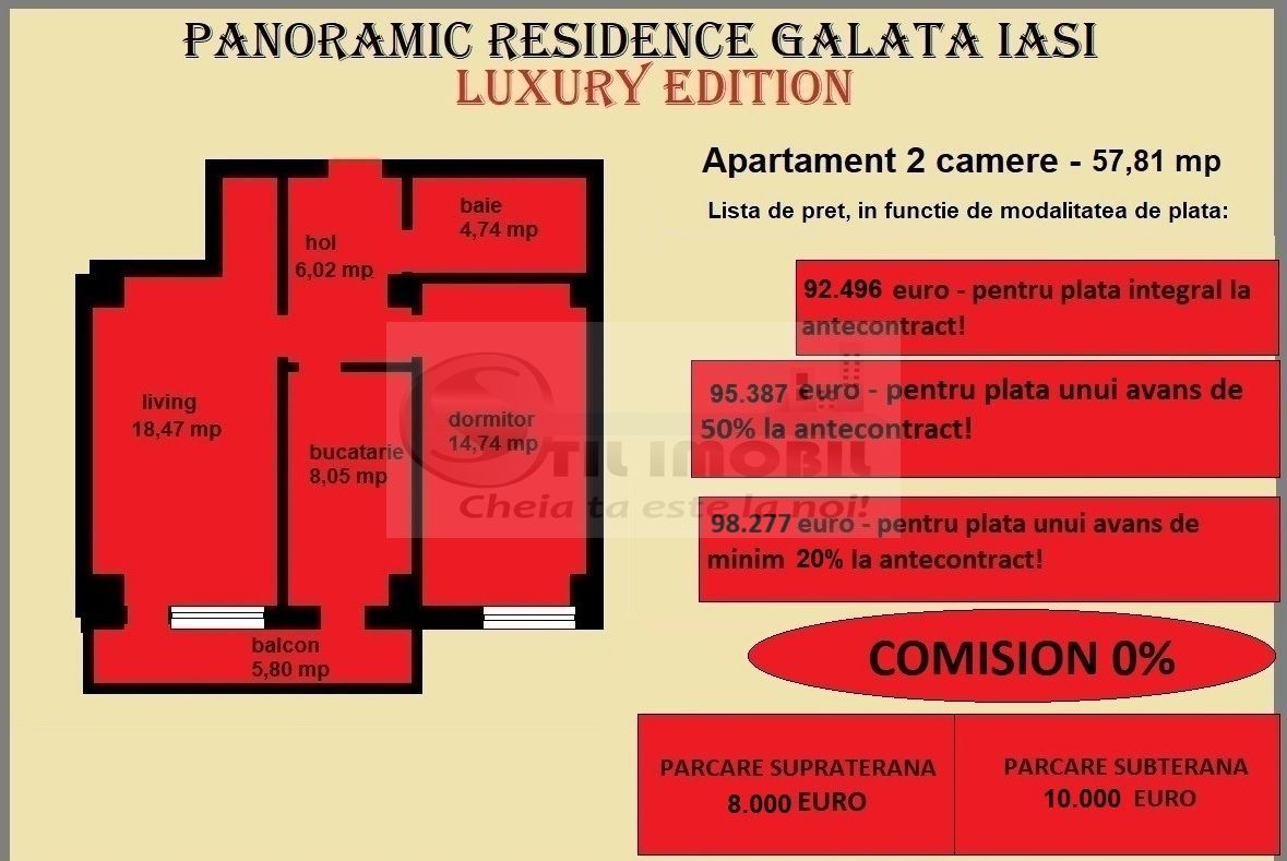 Apartament decomandat de vanzare in Iasi, Galata, 57,81 mp, bloc nou - Poză 2