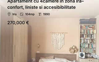 Apartament cu 4camere in zona Ira–confort, liniste si accesibibilitate - Poză 1