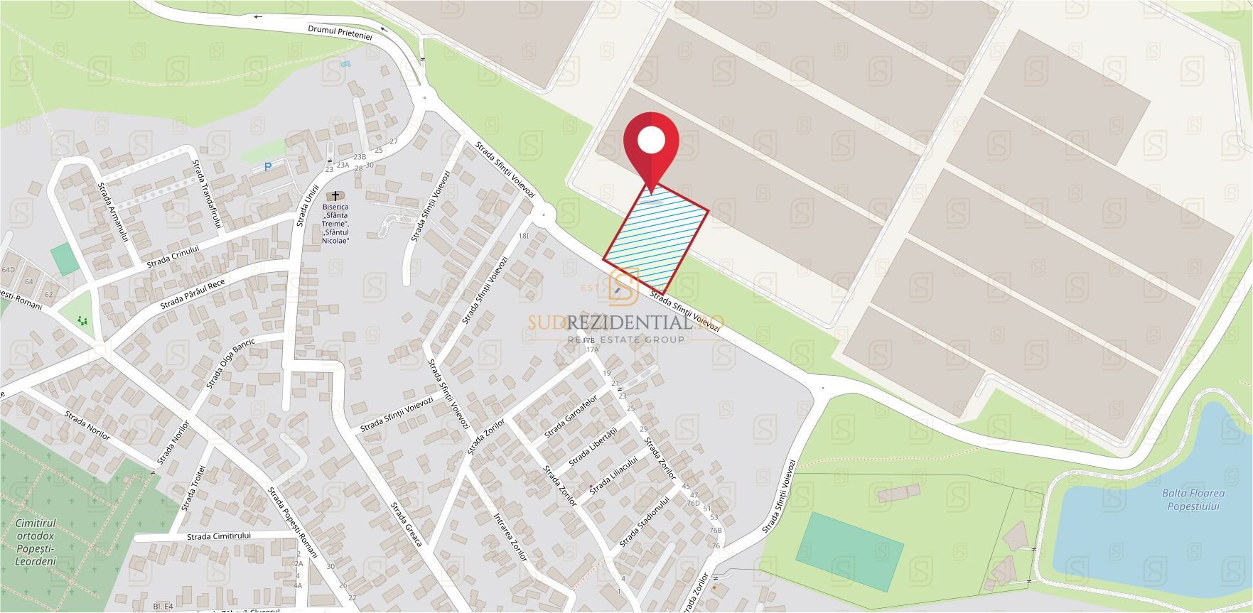 Vanzare teren intravilan, 6994 mp, deschidere ampla, Popesti-Leordeni - Poză 6