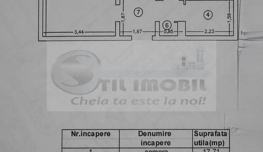 Apartament cu 2 camere decomandat - 51.5 mp - Rond Dedeman - Schiță 8