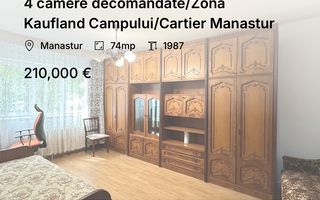 4 camere decomandate/Zona Kaufland Campului/Cartier Manastur - Poză 1
