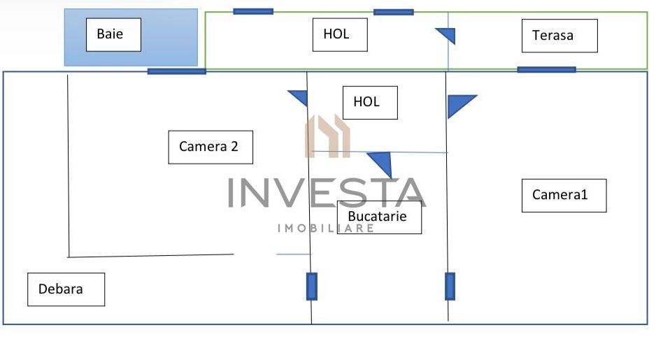 Apartament cu 2 camere decomandate si pod mansardabil, zona Ploiesti! - Schiță 9