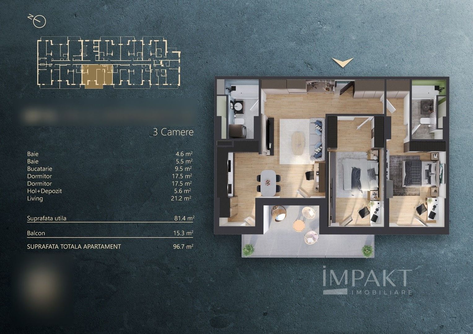 Apartament 3 Camere | Terasa 15mp | Vedere panoramica | Marasti / Iris - Poză 1