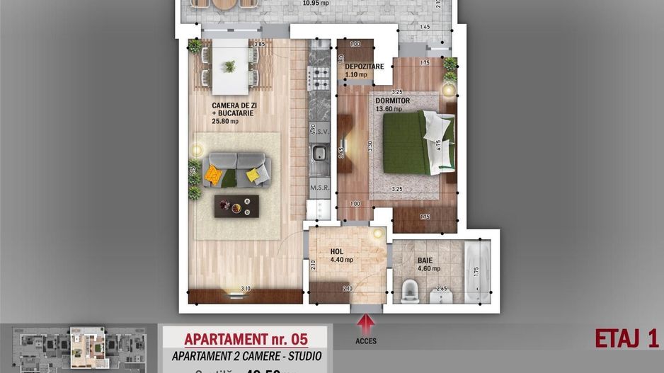 APARTAMENT 2 CAM. TIP STUDIO / NICOLAE GRIGORESCU! - Poză 1