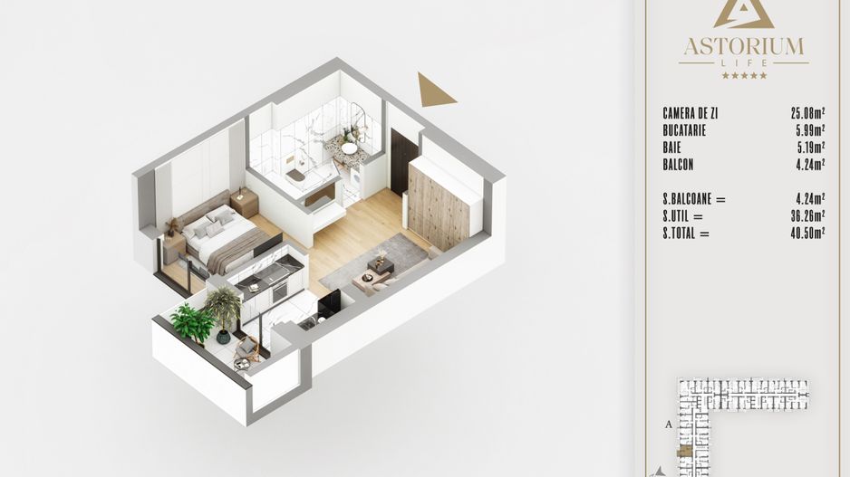 Titan Pallady Garsoniera tip Studio Astorium Predare Decembrie 2025 - Poză 2