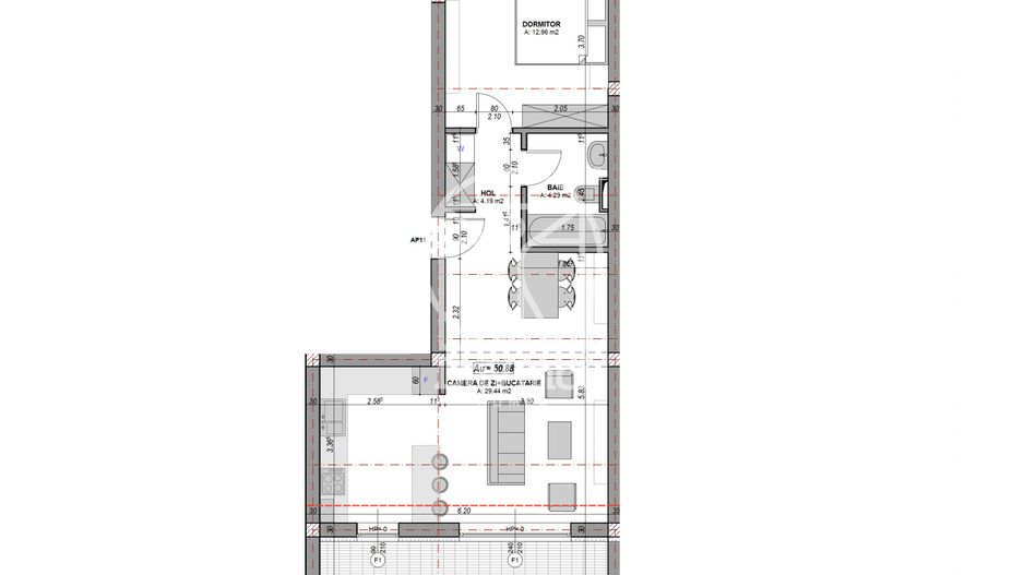 Apartament 2 camere, terasa 12.4 mp, aer conditionat  (NCL-COL-ap.11) - Poză 6