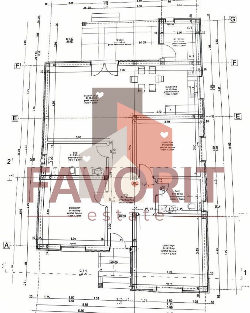 Casa Individuala in Mosnita Noua. 3 dormitoare + 2 bai. Teren Generos - Schiță 22