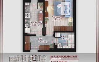 Garsonieră spatioasa Pallady,  Metrou 12 min | Fără comision - Schiță 15