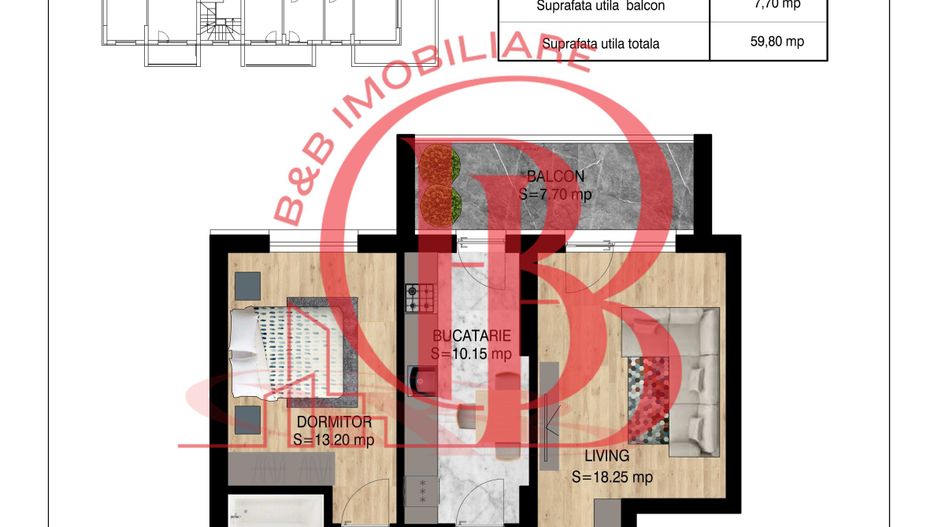 2 camere decomandat   Pallady Metrou Nicolae Teclu - Schiță 10