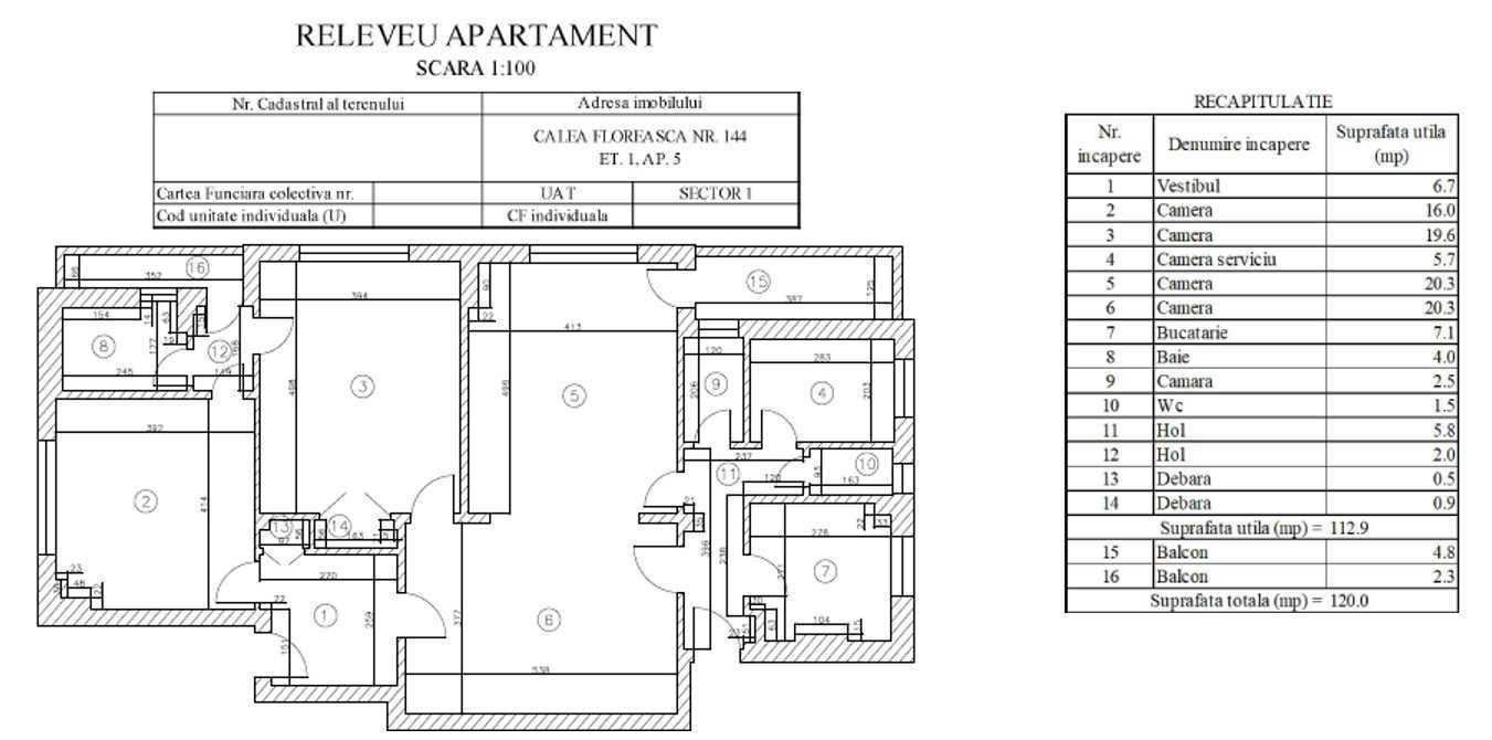 4 Camere Floreasca 144 - 120 MP - ideal birou - Poză 2