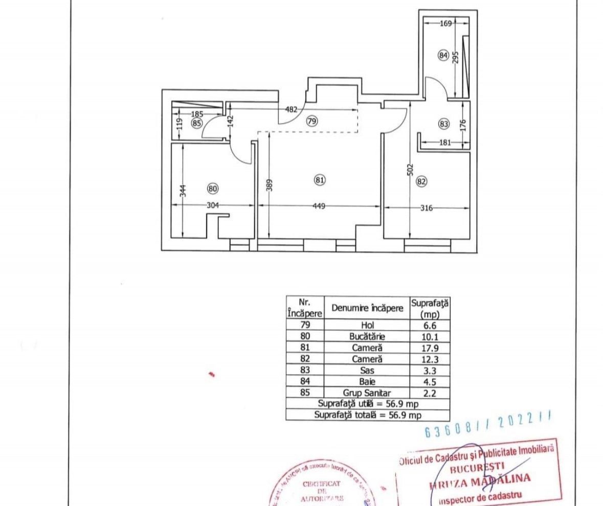 AP. 2 CAMERE ONIX PARK, INCALZIRE PARDOSEALA, MOBILAT, COMISION 0% - Schiță 6