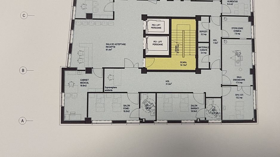 Central | Spații medicale | Lift targă | Acces persoane cu dizabilități | nZEB - Poză 2