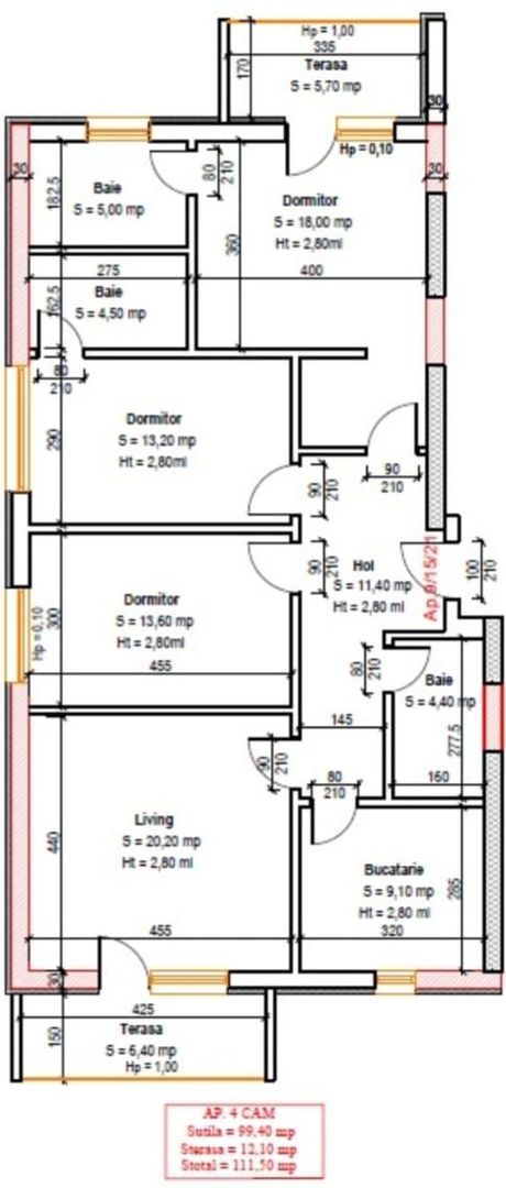 AP. 4CAM+3BAI IN BLOC P+3 / PROIECT PREMIUM -METROU N TECLU! - Poză 3