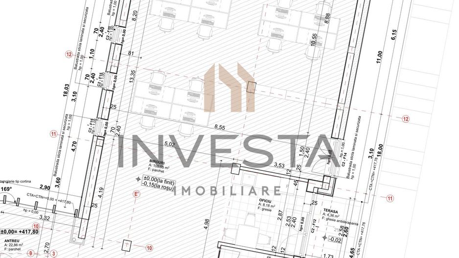 Spatiu premium Zorilor, 350 mp, vitrat, 15 parcari! cu panorama ! - Schiță 6