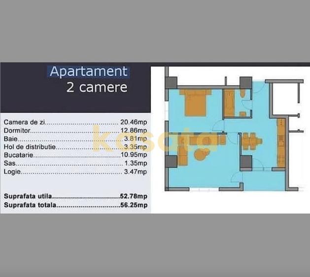 OPORTUNITATE | APARTAMENT 2 CAMERE |  STEFAN CEL MARE | BLOC NOU 2015 - Schiță 10