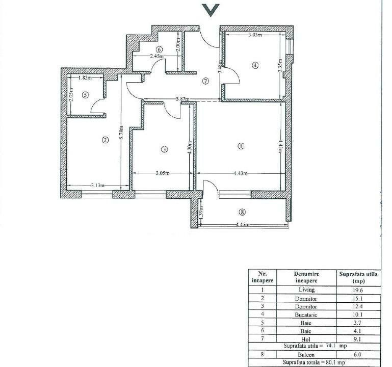 3 camere| decomandat 74 mp| Calea Calarasi- Delea Veche - Schiță 29