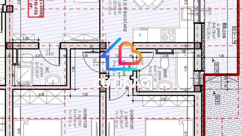 Apatament 3 camere Selimbar et 1 ,orientare sud - Poză 3