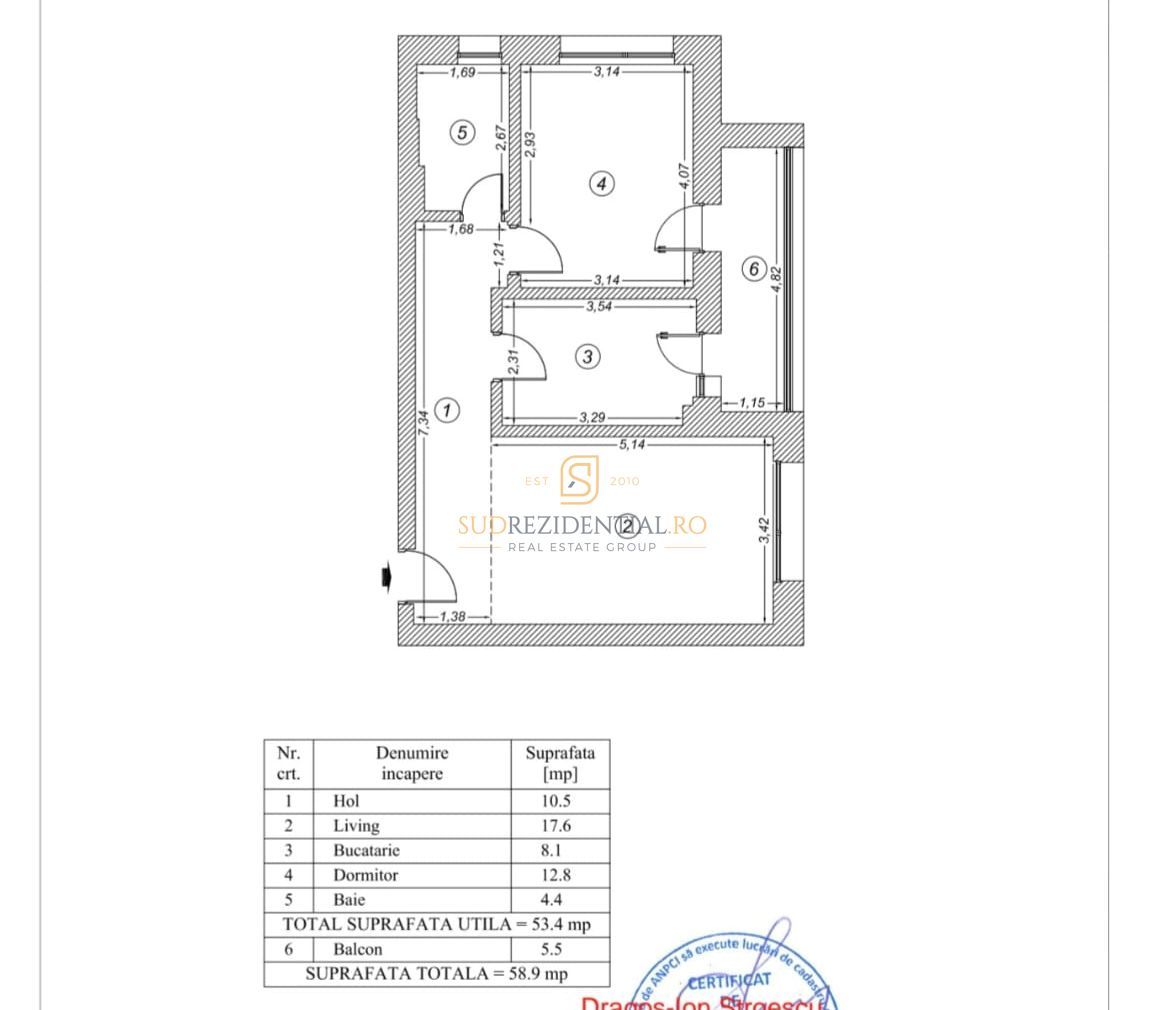 Apartament 2 camere decomandat | Sector 4 – Strada Postalionului - Schiță 6