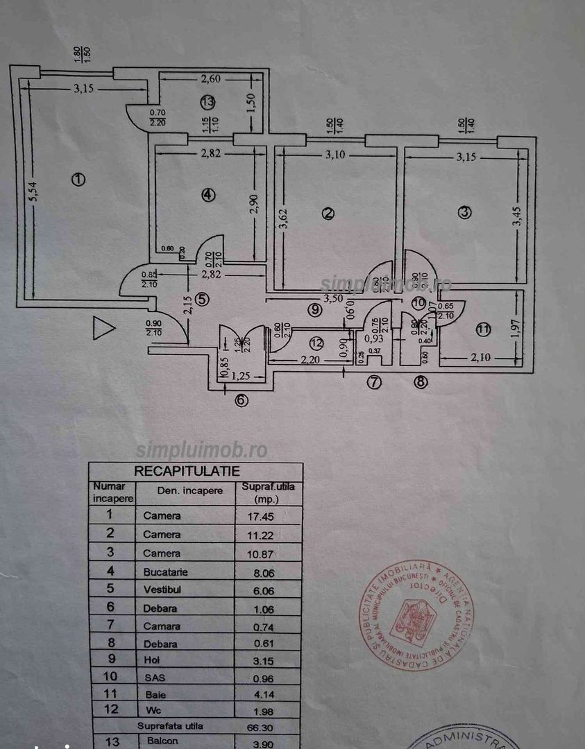 Apartament 3 camere Metrou Piata Sudului Sun Plaza Sector 4 - Schiță 6