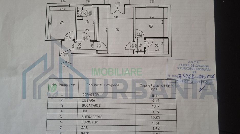 Apartament 3 camere de vânzare în Dacia, Iași, mobilat și izolat termic - Poză 8