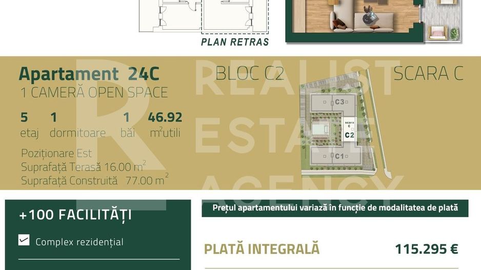 Vânzare, apartament, o cameră, zona Torontalului, Timișoara - Schiță 8