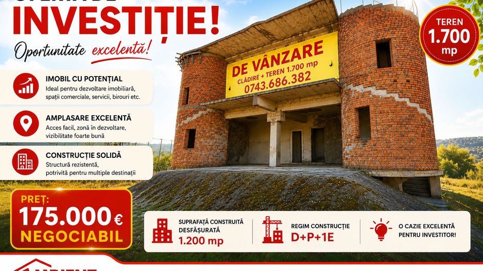 Clădire D+P+1E – ideală pentru hotel, clinică, birouri sau apartamente! - Poză 1