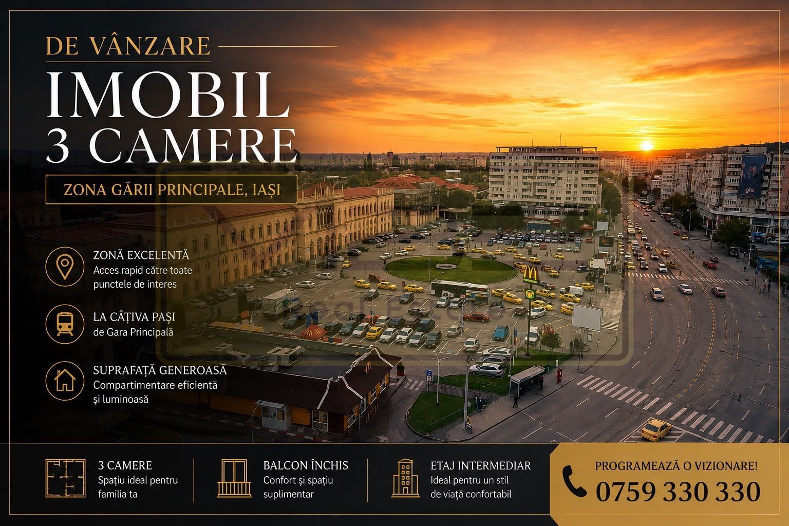 Apartament 3 camere zona Garii - 10 min Copou - Poză 1