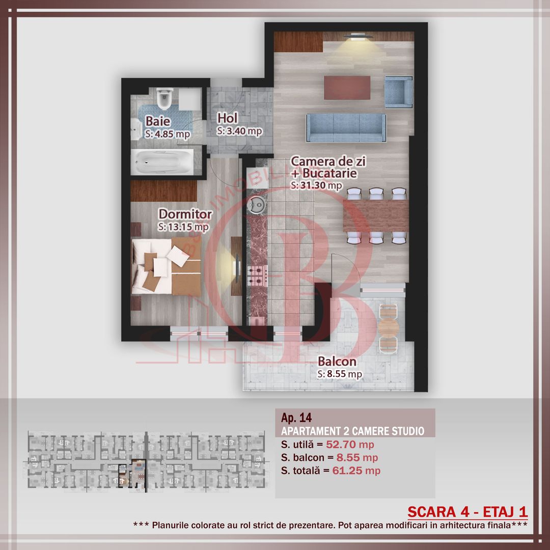 2 Camere modern-Suprafata generoasa-Metrou Nicolae Teclu - Schiță 8