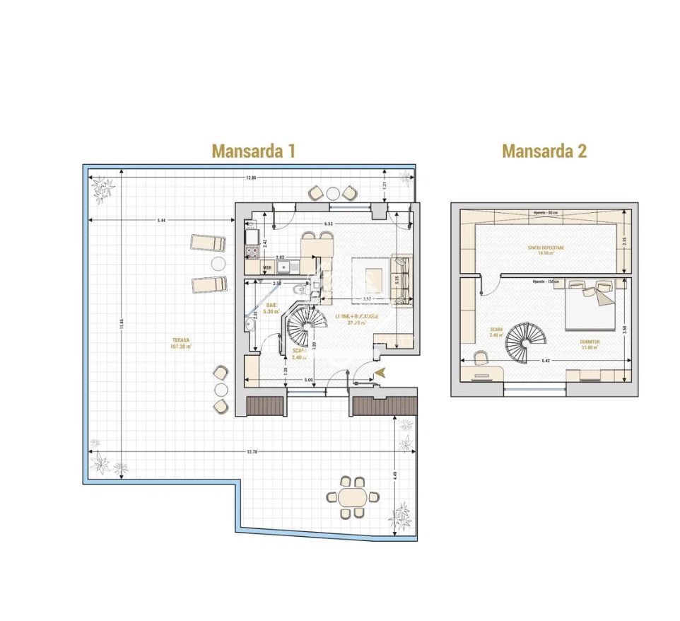 13 Septembrie-Marriott | 2 cam | 74mp + 107mp terasa | Mansarda | 296.000 euro - Poză 19