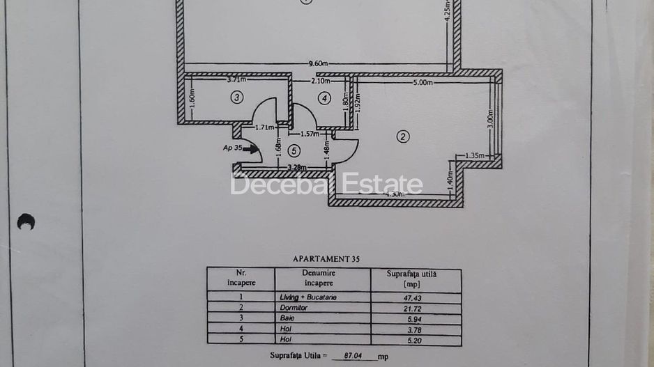 Decomandat 2 Camere  87mp bloc 2020 - Mobilat Utilat Strada Safirului - Schiță 18