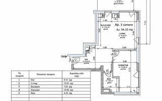 Apartament cu 2 camere, vedere panoramica, Grand Park Residence - Schiță 11