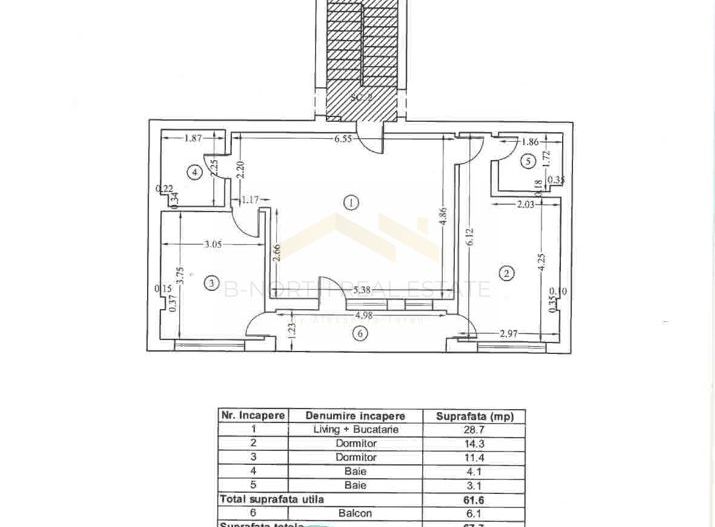 Apartament 3 camere premium | Orientare sud | 2 băi | 2 parcări City Nord Tunari - Poză 17