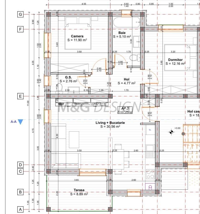 Apartament cu 3 camere  Giroc- Calea Urseni - Schiță 3