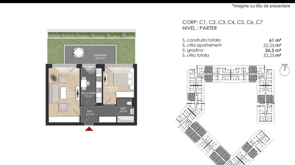 Apartament 2 camere decomandat + Grădină Proprie - Atria Urban Resort - Poză 7