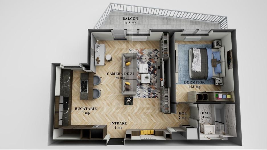 Apartament de 2 camere 60 mp utili + terasă de 12 mp – Hipodrom 3 - Poză 7