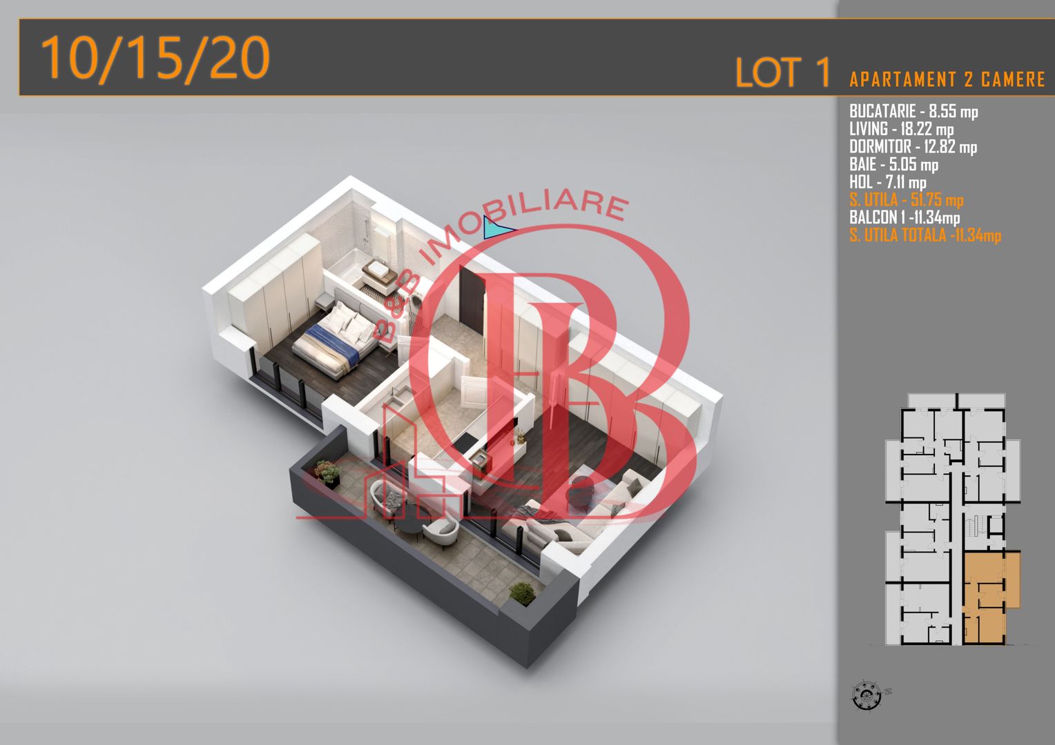 Apartament decomandat 2 camere -Titan Pallady Metrou Teclu - Schiță 2