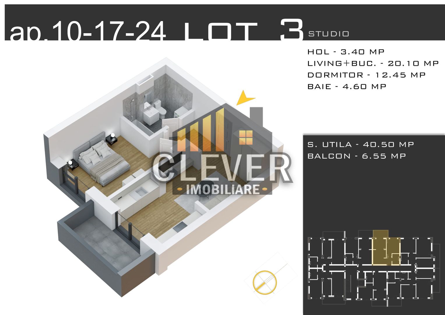 Comision 0%, Studio 2 camere, Metrou Teclu – Theodor Pallady - Schiță 9
