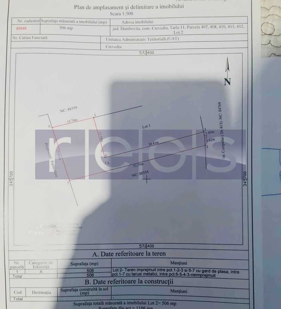 TEREN DE VANZARE CREVEDIA DAMBOVITA 506 MP - Poză 3