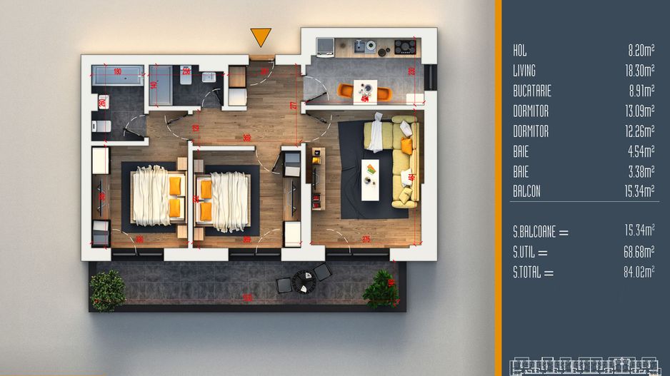 Oferta Lansare 3 camere proiect nou Pallady - Schiță 7