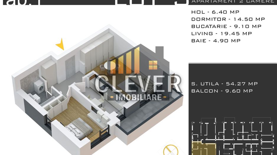 Apartament 2 camere decomandat 64 mp, comision 0%, Pallady - Schiță 8