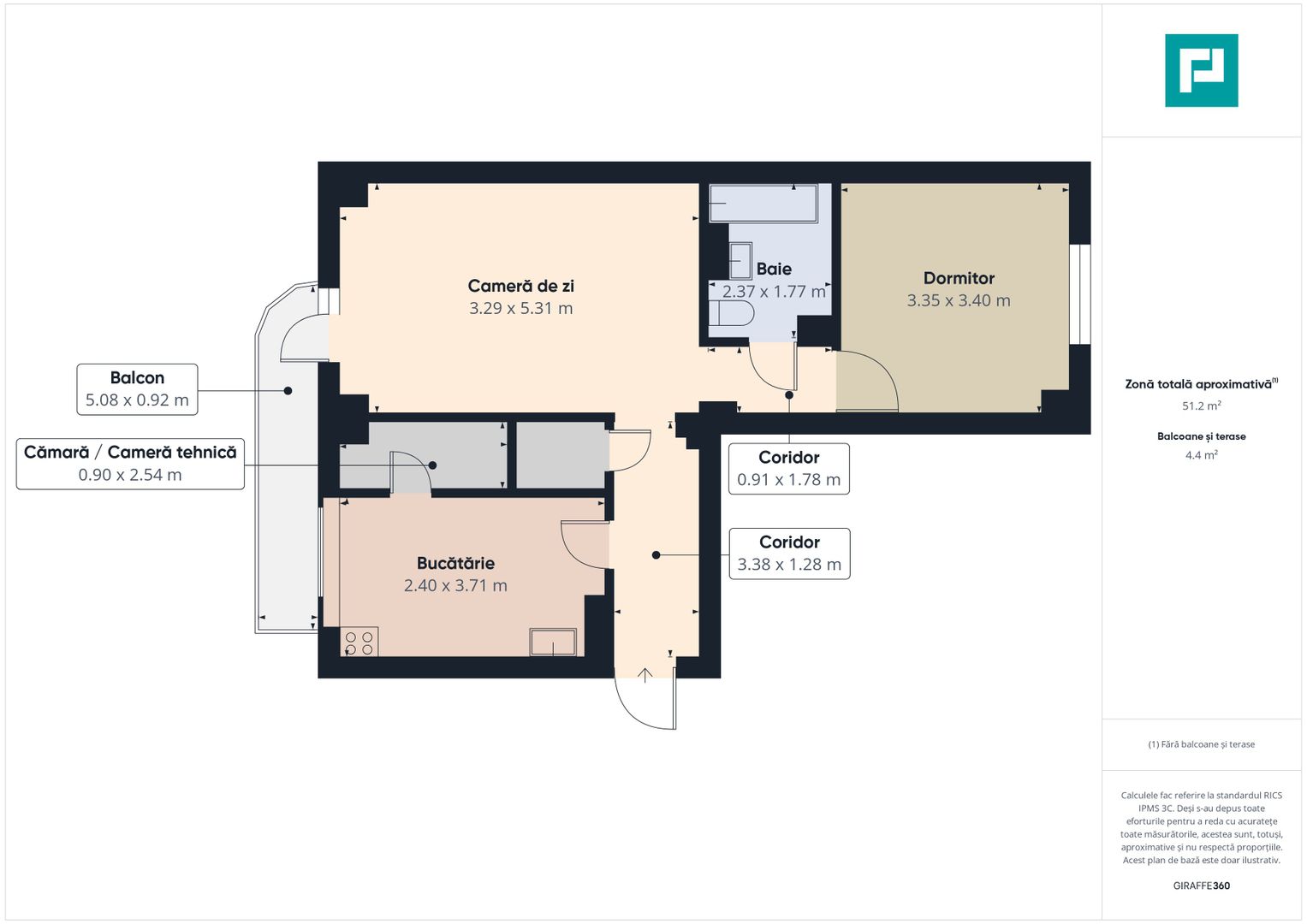 Apartament 2 camere, Prima închiriere, Zona Intim - Poză 10