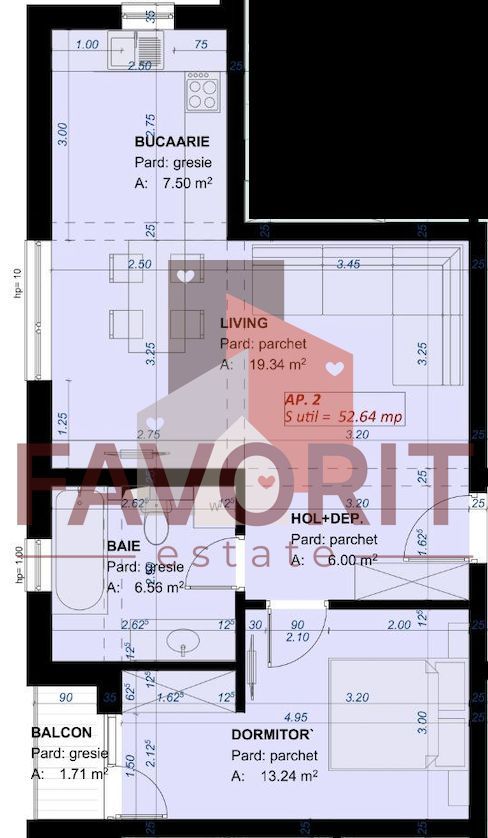 Etaj 1. Finisaje la alegere. Ultimul ap disponibil TVA 9% inclus - Schiță 8