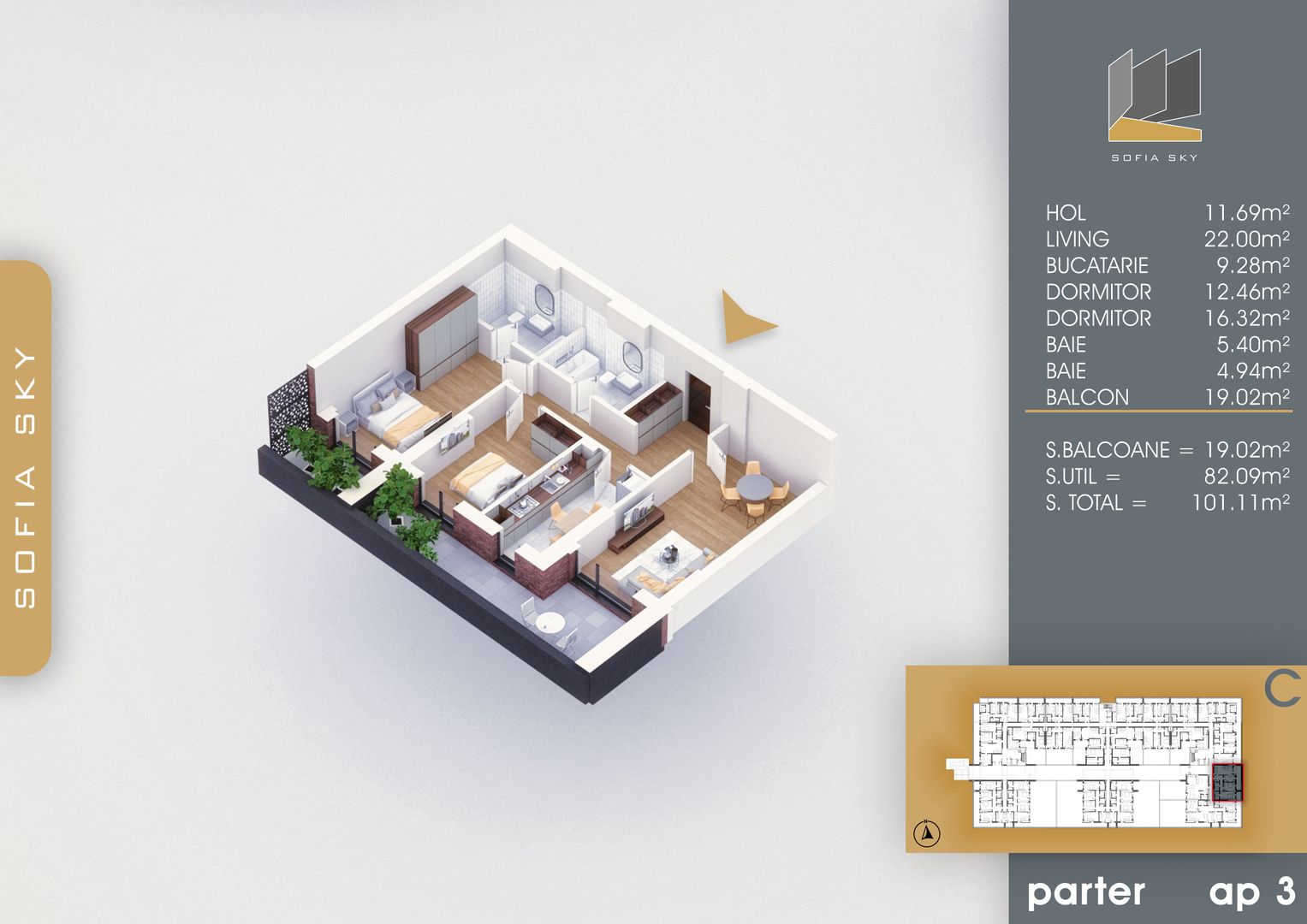 Apartament 3 camere Titan Pallady  700 metri Metrou N. Teclu - Schiță 8