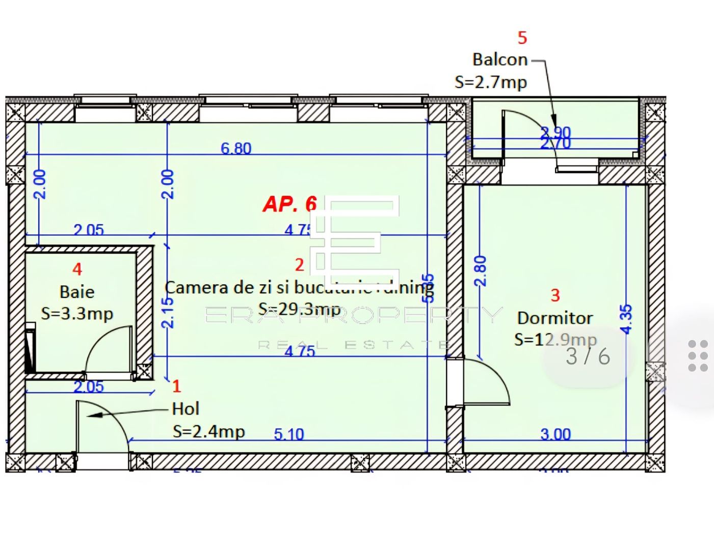 Apartament 2 camere -intabulat - etaj 1- Selimbar zona Shopping City - Schiță 11