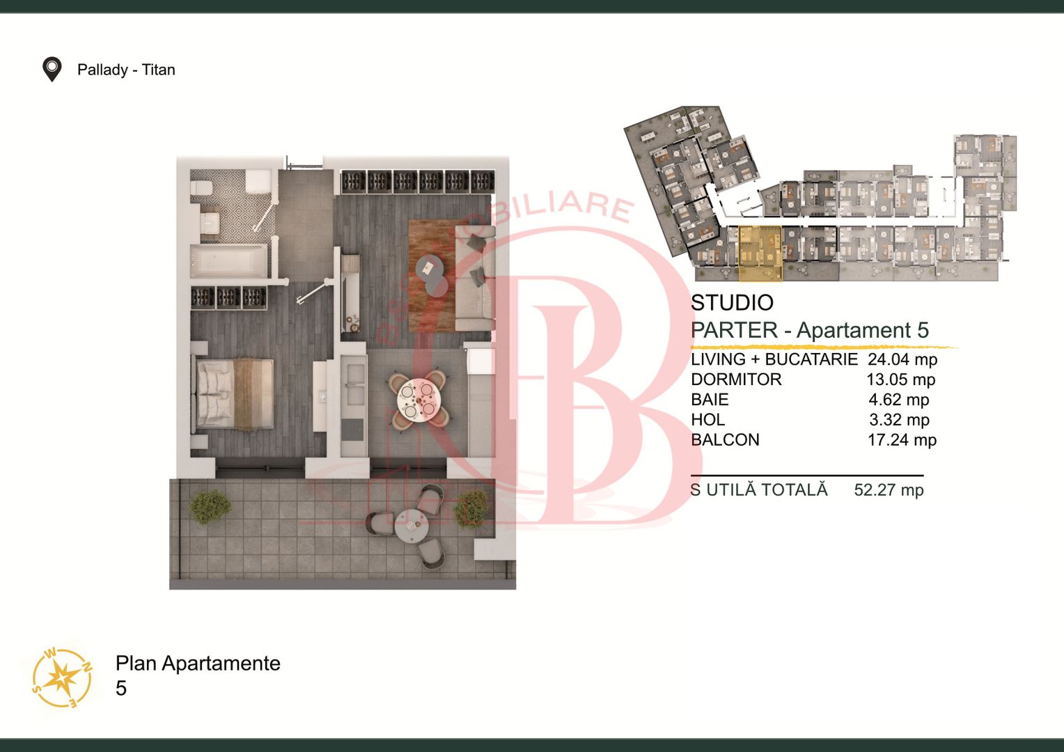 Theodor Pallady-Apartament 2 camere Loc de parcare Bonus - Schiță 2