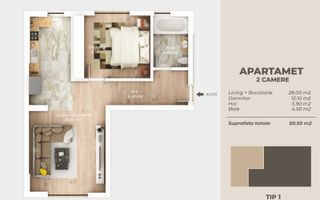 Apartament 2 Cam, Finalizat Comision 0, Titan-Pallady - Poză 4