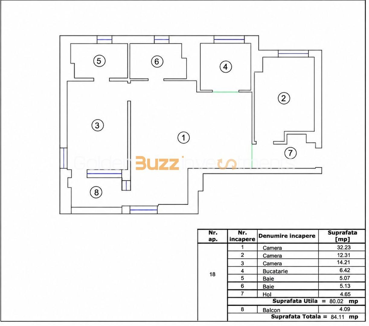 3 Camere - 85 m2 | Green Vista Residence Pipera | Prima închiriere - Poză 16