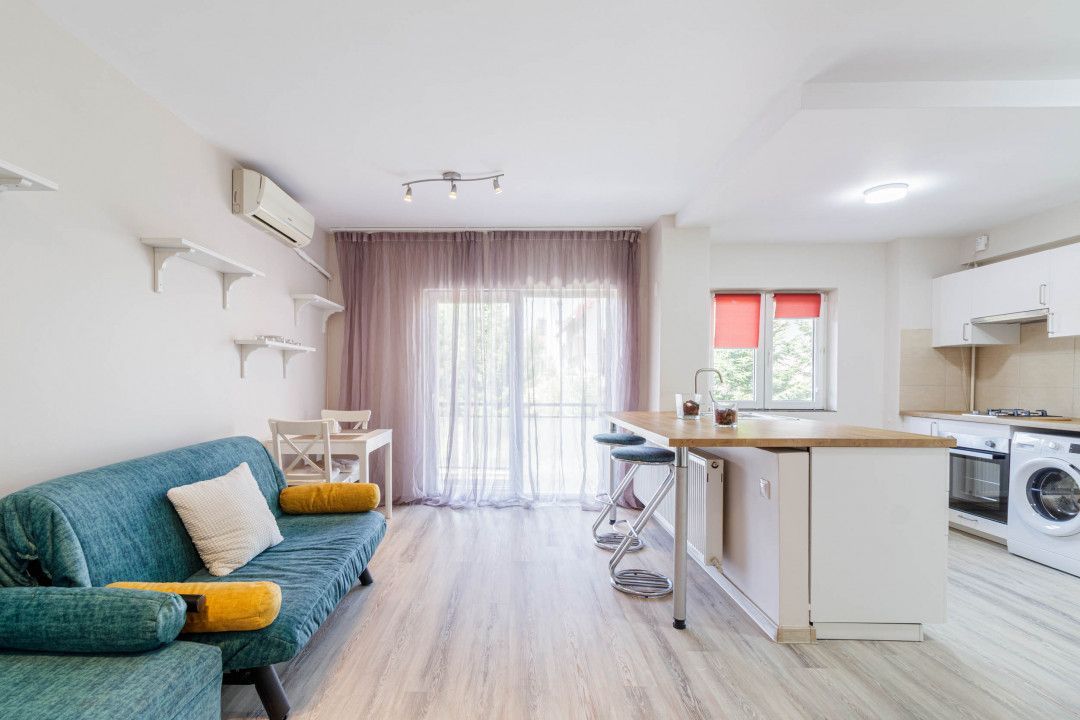 Apartament 2 camere Baneasa/Damaroaia – mobilat complet, cu terasa generoasa - Poză 2