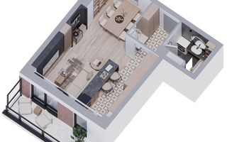 Apartament modern 1 cameră, 45,8 mp, bloc nou 0% COMISION - Poză 3